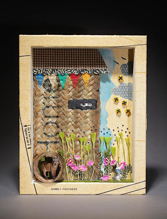 Covid - 19 Triptych - mixed media assemblage by Sara Saltee — Rob